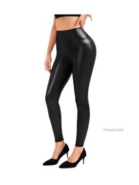 Faux Leather Leggings PU Pants High Waist Slim Fit